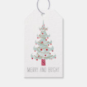 Waterverf kerstboom cadeaulabel (Voorkant)