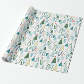 Waterverf kerstboom cadeaupapier (Uitgerold)