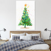 Waterverf kerstboom canvas afdruk (Insitu (Slaapkamer))