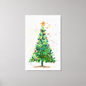 Waterverf kerstboom canvas afdruk (Voorkant)