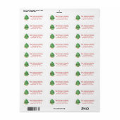 Waterverf kerstboom cookie retouradres etiket (Full Sheet)