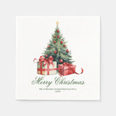 Waterverf Kerstboom Elegant Script Servet (Voorkant)