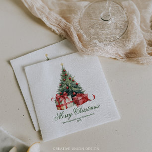 Waterverf Kerstboom Elegant Script Servet