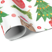 Waterverf kerstboom en teddybeer cadeaupapier (Rol Hoek)