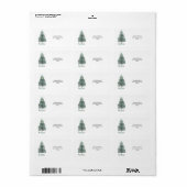 Waterverf kerstboom etiket (Full Sheet)