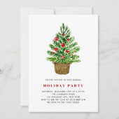 Waterverf kerstboom feestdag kaart (Voorkant)