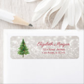 Waterverf kerstboom, Glittery Bokeh Etiket (Insitu)