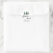 Waterverf kerstboom | Joyeux Noel Script Ronde Sticker (Tas)