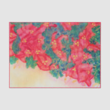 Waterverf kerstboom met Poinsettias