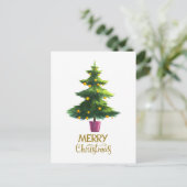 Waterverf kerstboom met versieringen briefkaart (Staand voorkant)