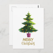 Waterverf kerstboom met versieringen briefkaart (Voorkant / Achterkant)