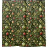 Waterverf kerstboom ornament douchegordijn (Voorkant)