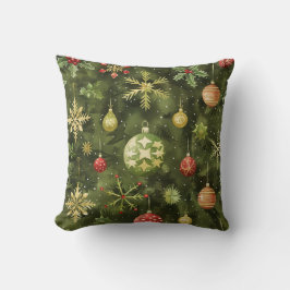 Waterverf kerstboom ornament kussen