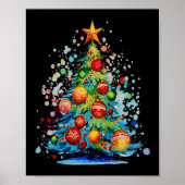 Waterverf kerstboom poster (Voorkant)