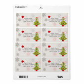 Waterverf kerstboom, Santa Hat, Glitter Etiket (Full Sheet)