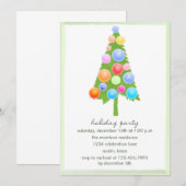 Waterverf kerstboom - Uitnodiging voor een feestje (Voorkant / Achterkant)