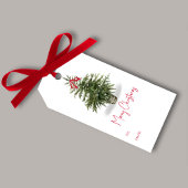 Waterverf Kerstboom Vrolijk kerstfeest Cadeaulabel