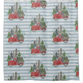 Waterverf kerstboomcursus douchegordijn (Voorkant)