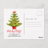 Waterverf kerstboomfeestdag briefkaart (Achterkant)