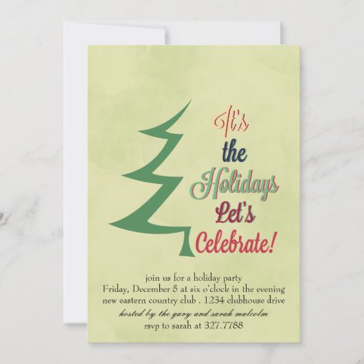 Waterverf kerstboomfeestdag kaart (Voorkant)