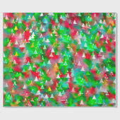 Waterverf kerstboompapier cadeaupapier (Vlak)