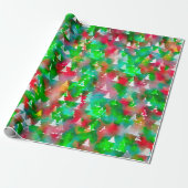 Waterverf kerstboompapier cadeaupapier (Uitgerold)