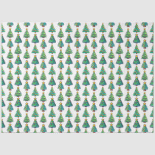 Waterverf Kerstboompatroon, Kerstmis Tissuepapier