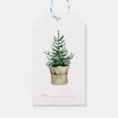 Waterverf kerstboomstijl cadeaulabel (Achterkant)