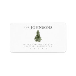 Waterverf kerstboomvakantieadres retouradres etiket