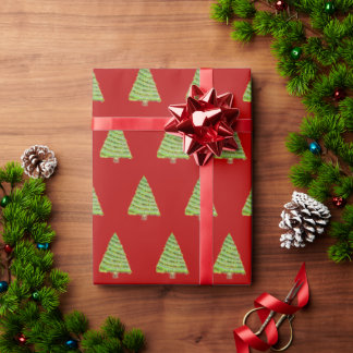 Waterverf kerstboomwerkpapier cadeaupapier