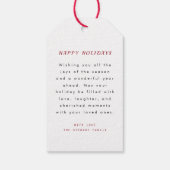 Waterverf Kerstbos Vrolijk en helder Cadeaulabel (Achterkant)