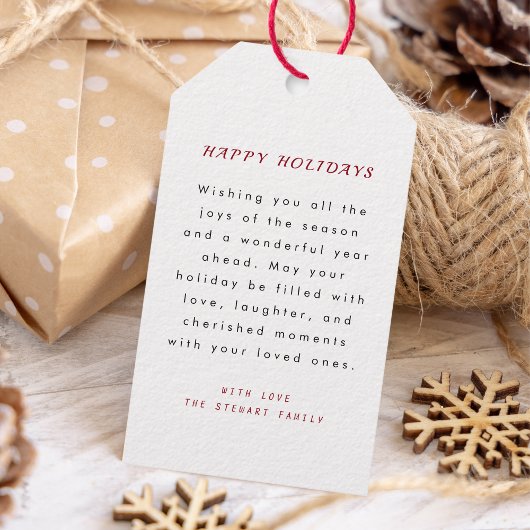 Waterverf Kerstbos Vrolijk en helder Cadeaulabel