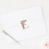 Waterverf kerstbrief E Ronde Sticker (Envelop)