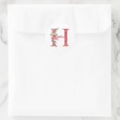 Waterverf kerstbrief H Ronde Sticker (Tas)