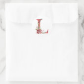 Waterverf kerstbrief L Ronde Sticker (Tas)
