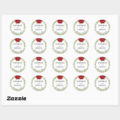 Waterverf kerstbruiloft Envelope Seal Ronde Sticker (Vel)
