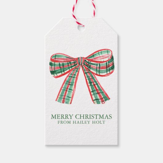 Waterverf kerstcadeau cadeaulabel (Voorkant)