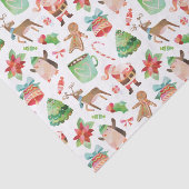 Waterverf kerstcadeaupapier tissuepapier (Detail)