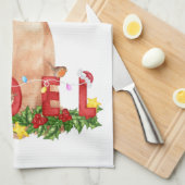 Waterverf kerstcadeaus theedoek (Quarter Fold)