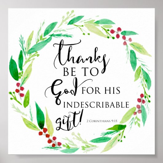 Waterverf kerstcadeautjes bijbel Verse Lettering Poster (Voorkant)