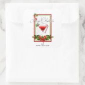 Waterverf kerstcadeautjes vierkante sticker (Tas)