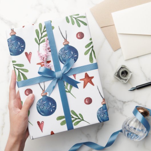 Waterverf kerstdecoratie sterft harten cadeaupapier (Geschenken)