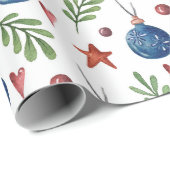 Waterverf kerstdecoratie sterft harten cadeaupapier (Rol Hoek)