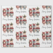 Waterverf kerstdieren Cadeaupapier (Vlak)
