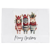 Waterverf kerstdieren Groot Cadeauzakje (Achterkant)