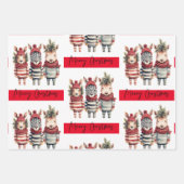 Waterverf kerstdieren Inpakpapier Vel (Voorkant 3)