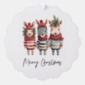 Waterverf kerstdieren Ornament Kaart (Voorkant)