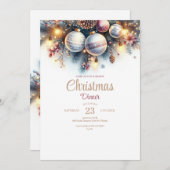 Waterverf Kerstdiner Uitnodiging (Voorkant / Achterkant)