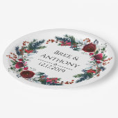 Waterverf kerstfeest Bouquet Wedding Papieren Bordje (Gekanteld)