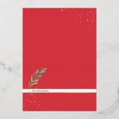 Waterverf kerstfeest en gouden feestdag folie uitnodiging (Achterkant)